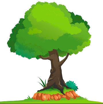 Dibujo de un arbol sano con sus raices bajo el suelo, con tronco y raices  de color marrón y hojas de color verde, fondo blanco on Craiyon